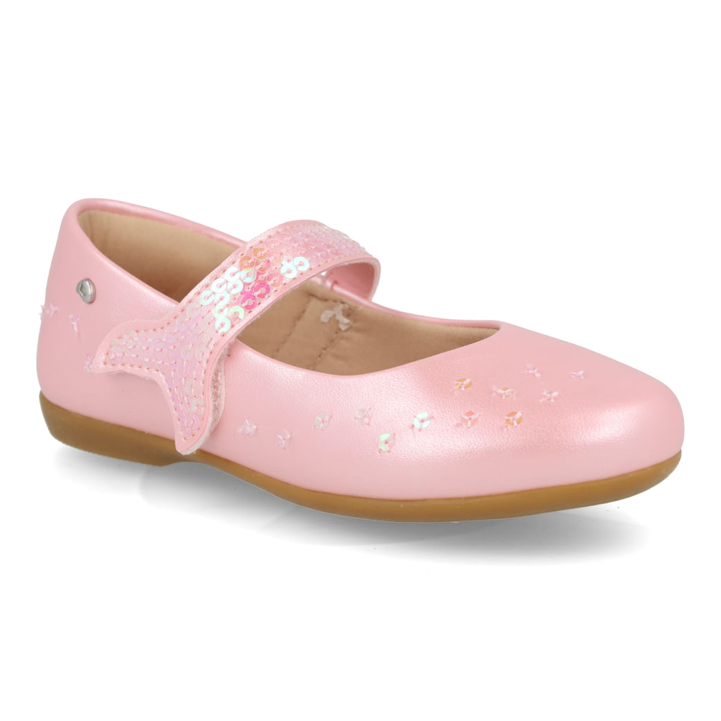 Sapatilha infantil Pampili rosa glace vista frontal direita